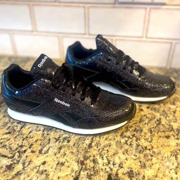 Black Sparkly Reebok Trainers - Brand New - Size 6 Womens - Picture 1 of 8